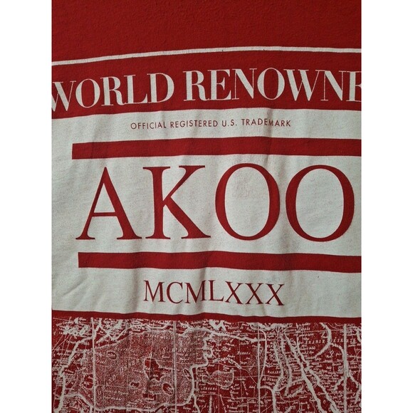 AKOO Shirt Mens T Shirt 3X Red World Renowned Ricals No Comp Cobra AOP EUC - Picture 3 of 10